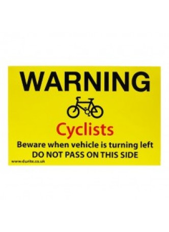 Warning Cyclists Safety Sign - Landscape