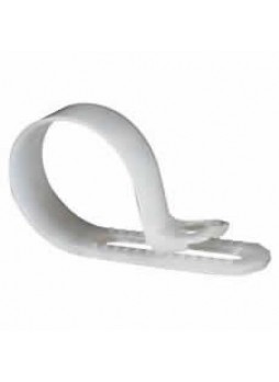 White Nylon P Cable Clips for 9-14mm diameter cable