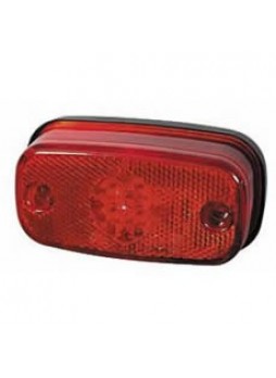Red LED Rear Marker Lamp with Reflex Reflector and Screw Cable Connections - 24V