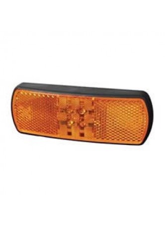 Amber LED Side Marker Lamp with Reflex Reflector and Superseal Plug - 12/24V