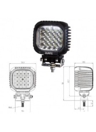 16 x 3W CREE LED Work Lamp - Black, 10-30V 3800lm, IP67