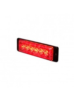 Red High Intensity 6 LED Slimline Warning Light - 12/24V