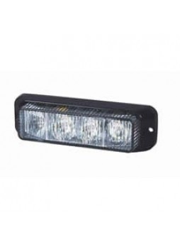 Amber 4 LED Horizontal Warning Light with Black Housing - 12/24V