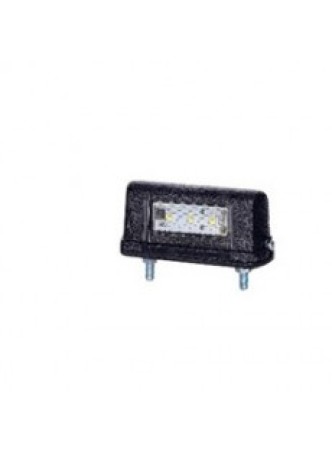 Black Plastic LED Number Plate Lamp - 12/24V