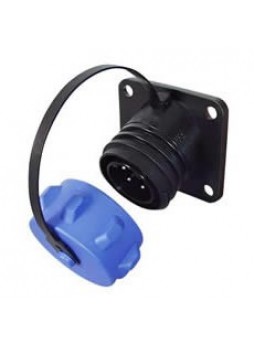 2 Pin Heavy Duty Waterproof Plastic Bulkhead Socket - 32A