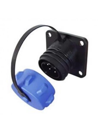 2 Pin Heavy Duty Waterproof Plastic Bulkhead Socket - 32A