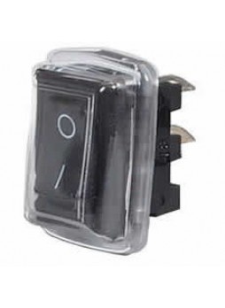 Black On/Off Single-Pole Rocker Switch with PVC Cover - 10A at 12V