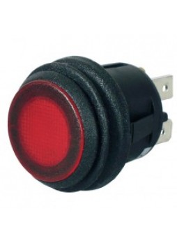 Red LED On/Off Round Rocker Switch - 12V
