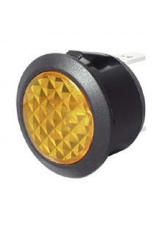 Amber LED Warning Light for 20mm diameter Panel Hole - 12/24V