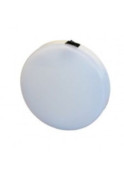 117 White LED Round White Roof Lamp with Switch - 340lm, 12/24V