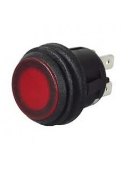 Red LED Push/Push On/Off Switch - 12/24V
