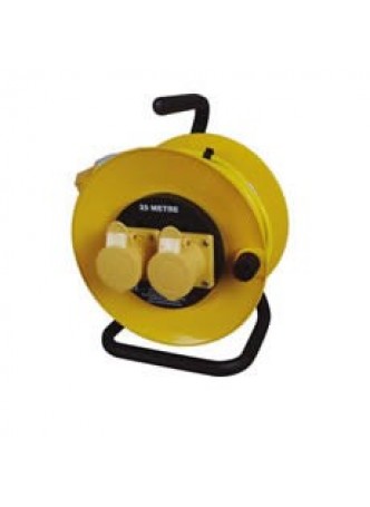 16A 110V Yellow Mains Extension Reel - 25m